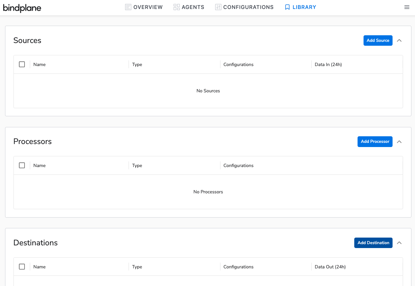 Bindplane Library View