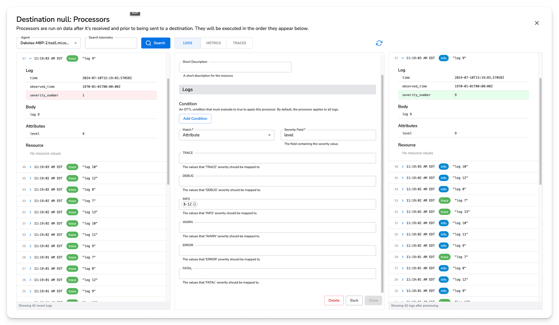 observIQ docs - Parse Severity - Number Range