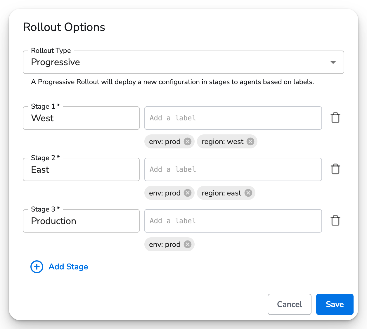 observIQ docs - Progressive Rollouts - image 2