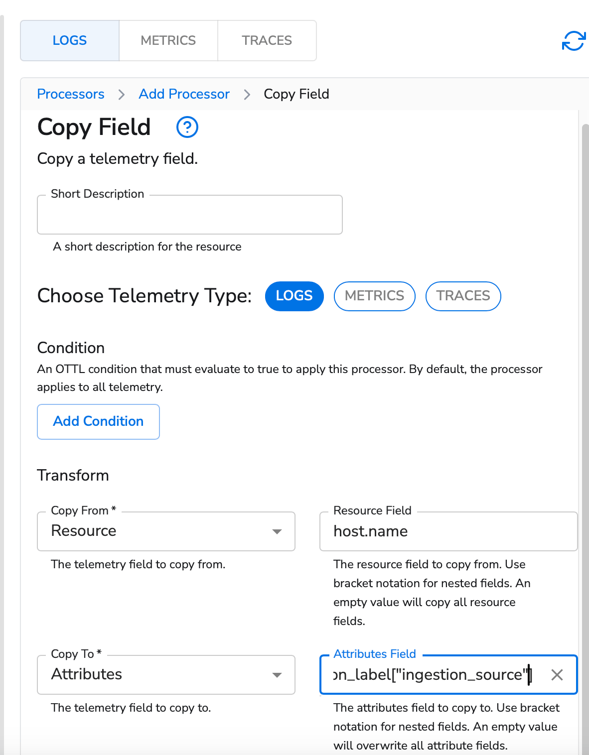 Copy Field Processor