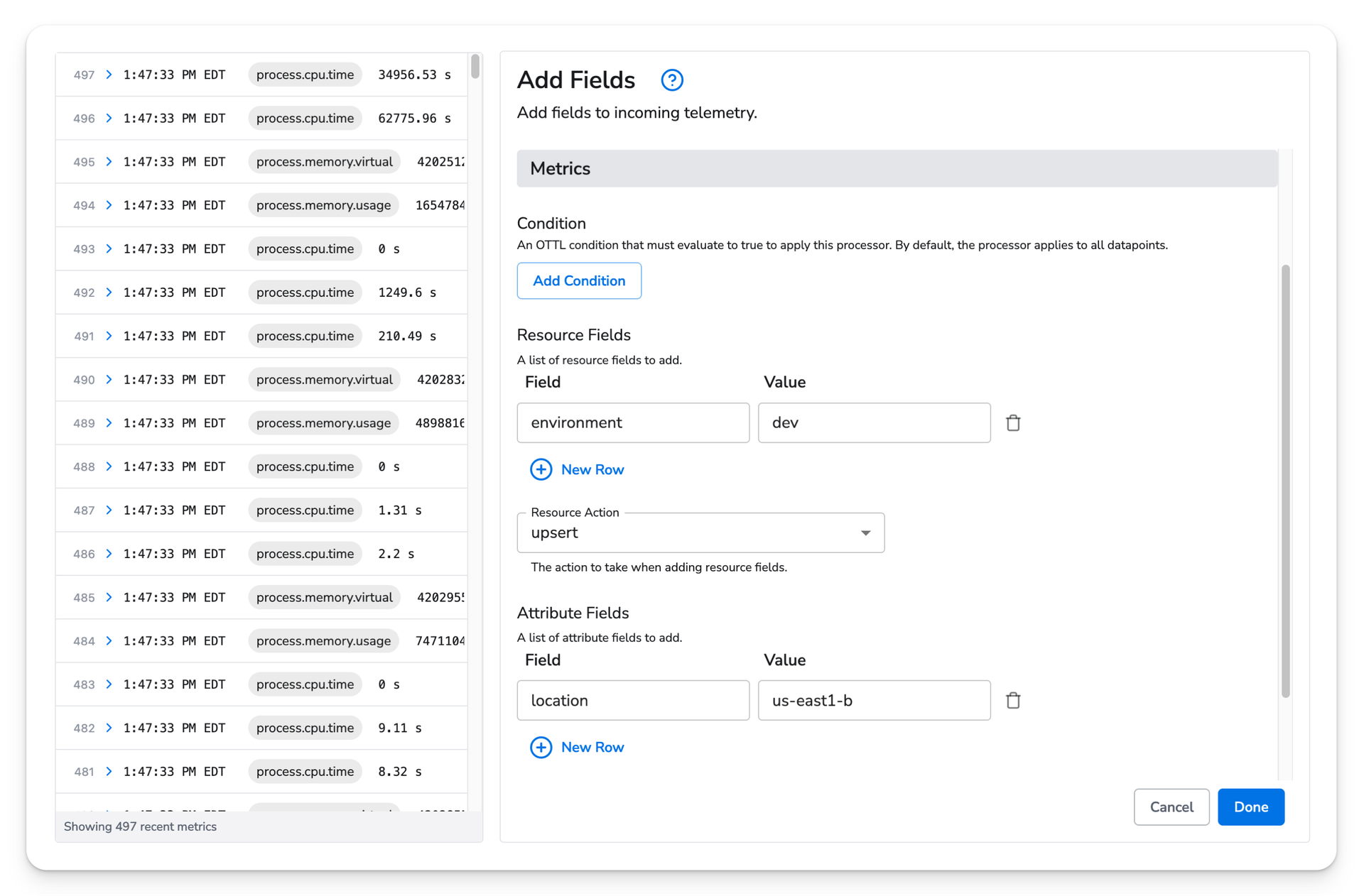 observIQ docs - Add Field - image 1