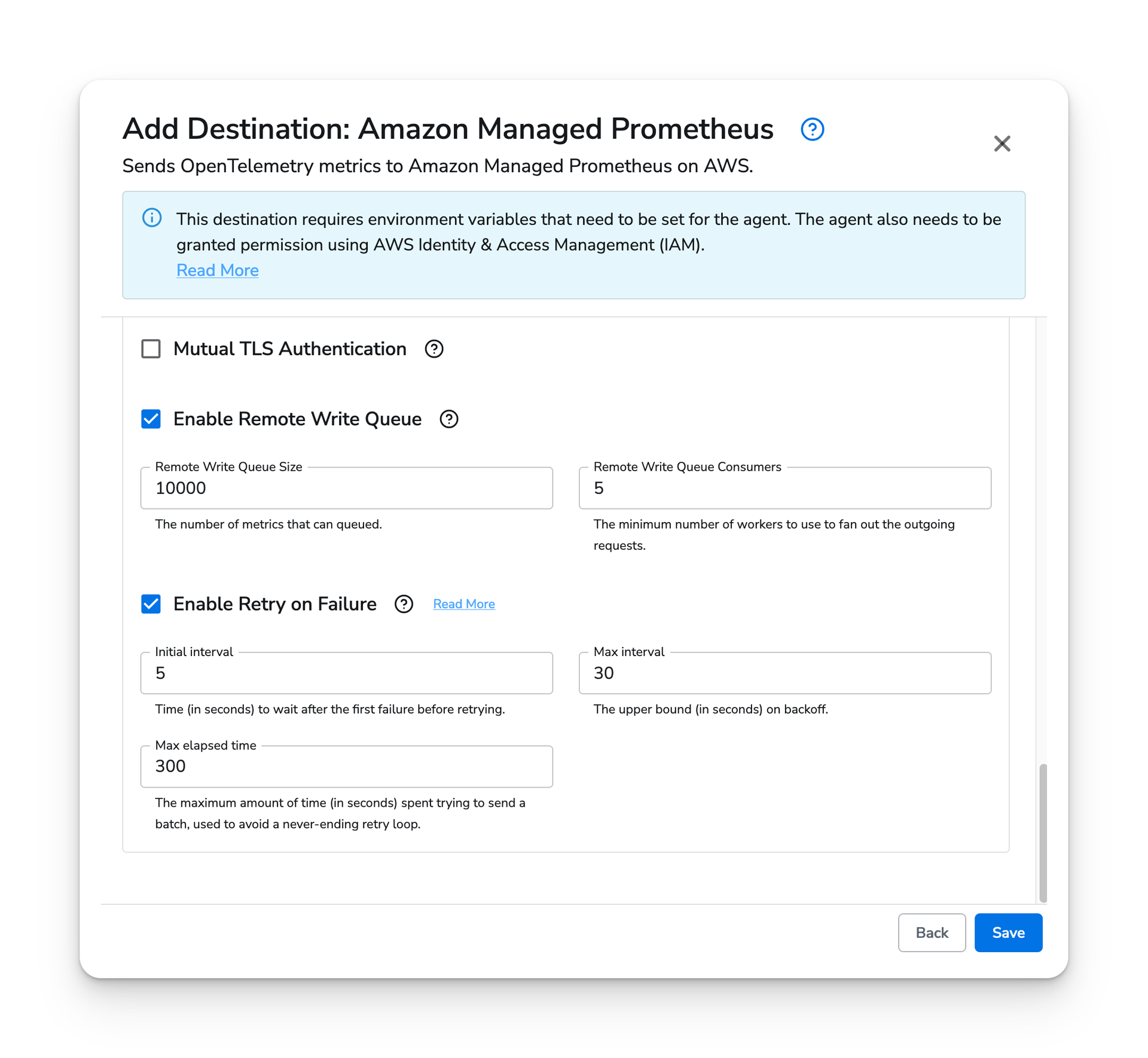 observIQ docs - Amazon Managed Prometheus Destination - image 4