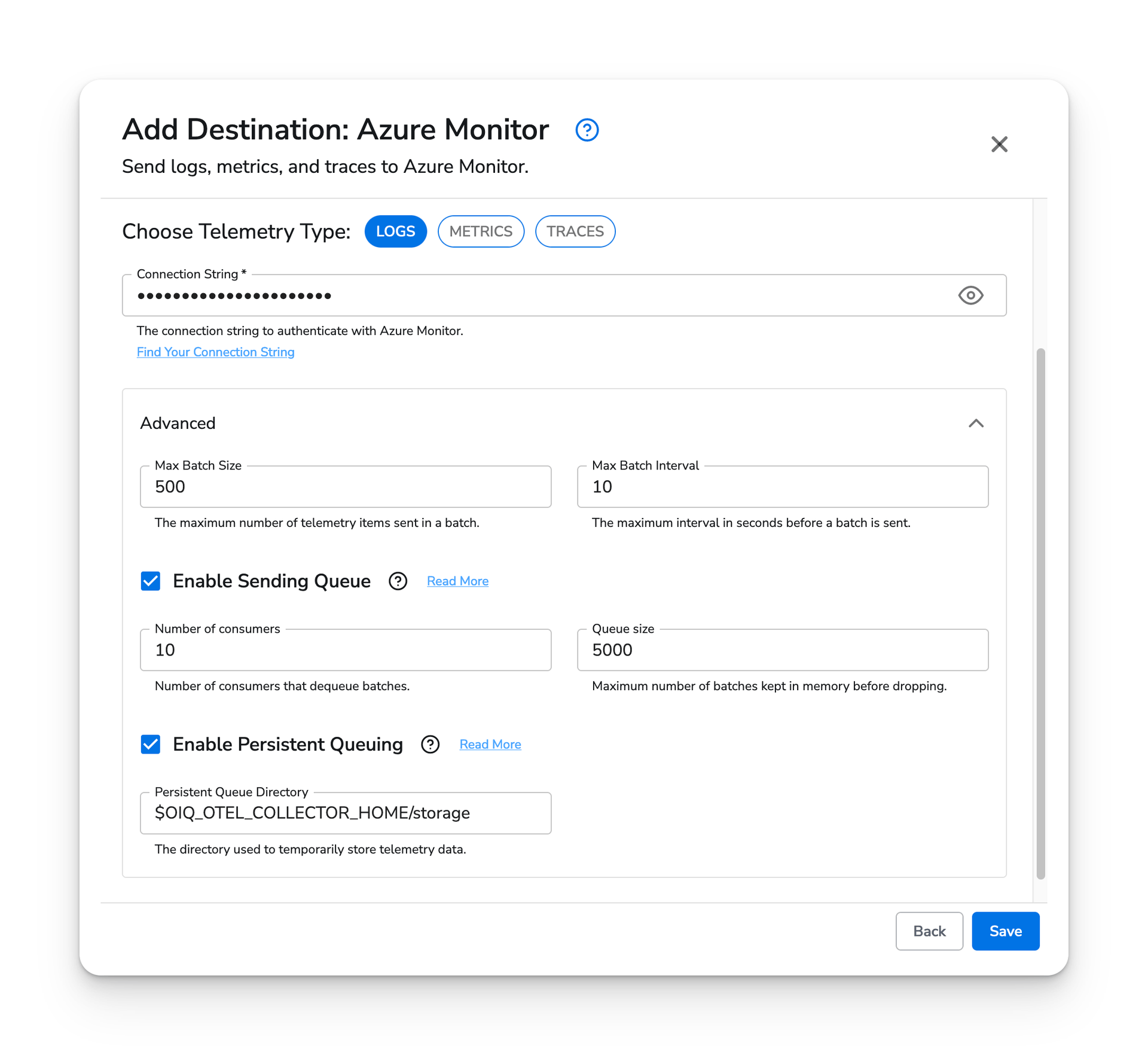 observIQ docs - Azure Monitor Destination - image 1