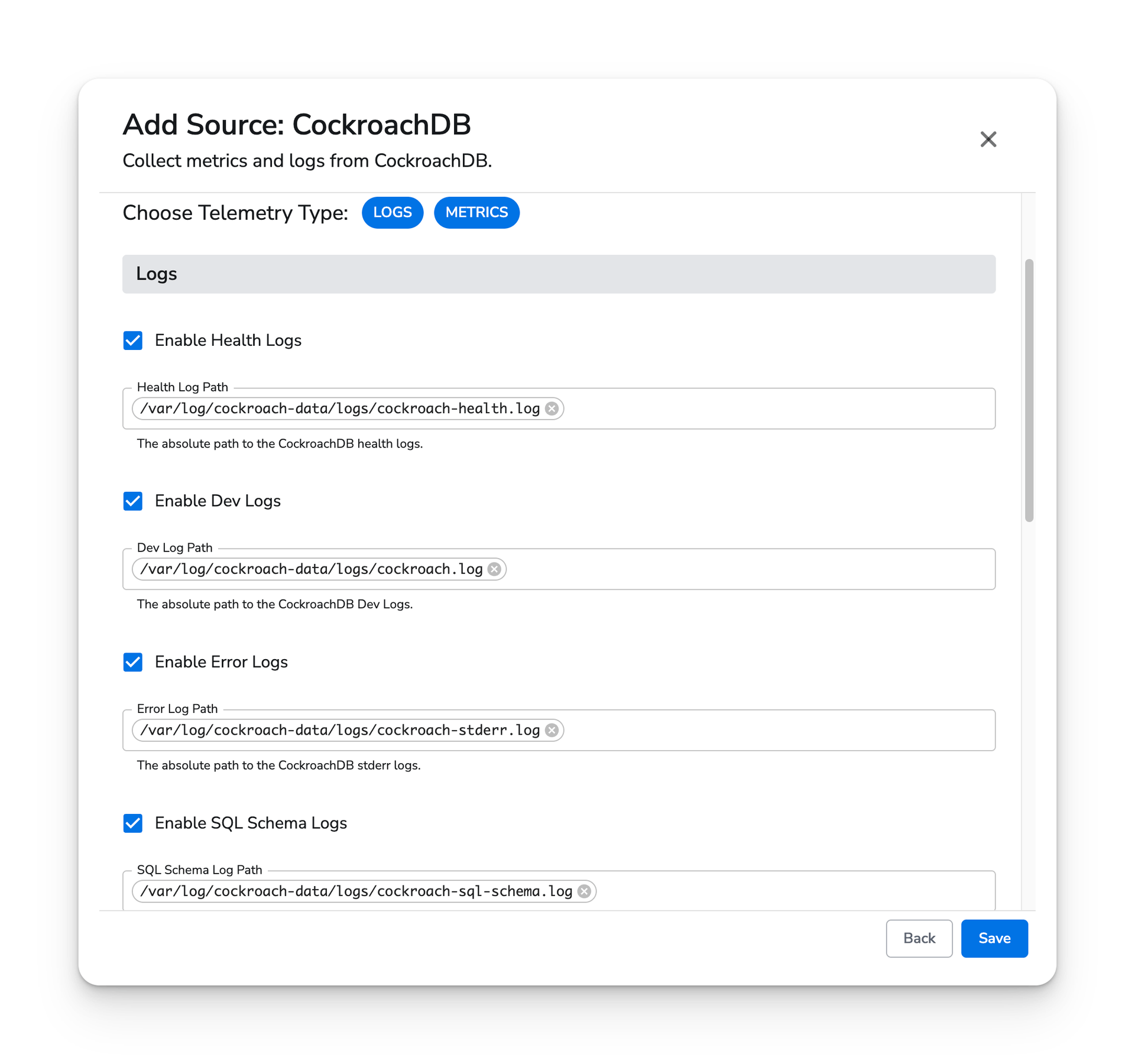 observIQ docs - CockroachDB -1