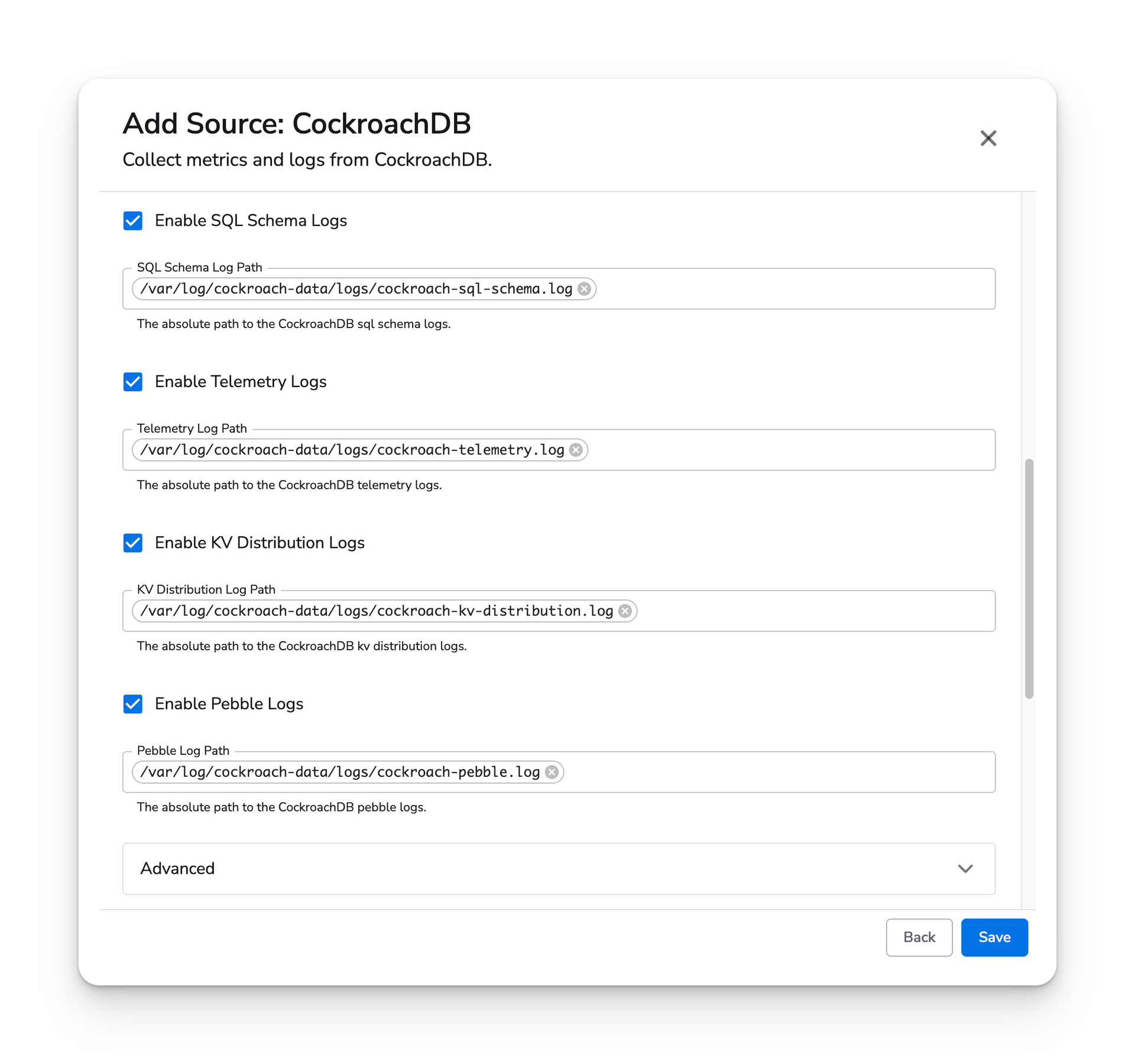 observIQ docs - CockroachDB -2