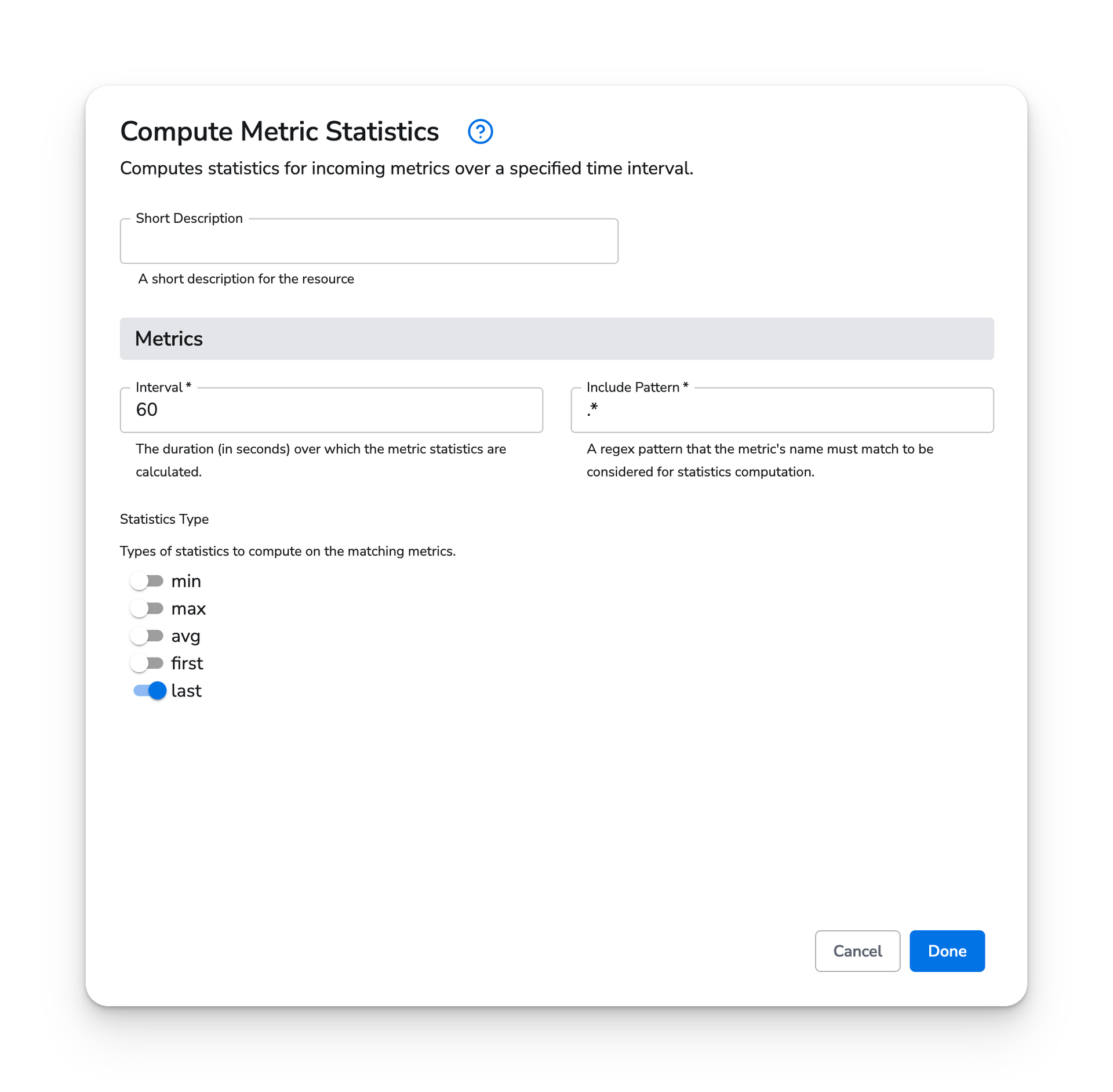 observIQ docs - Metric Statistics - image 2