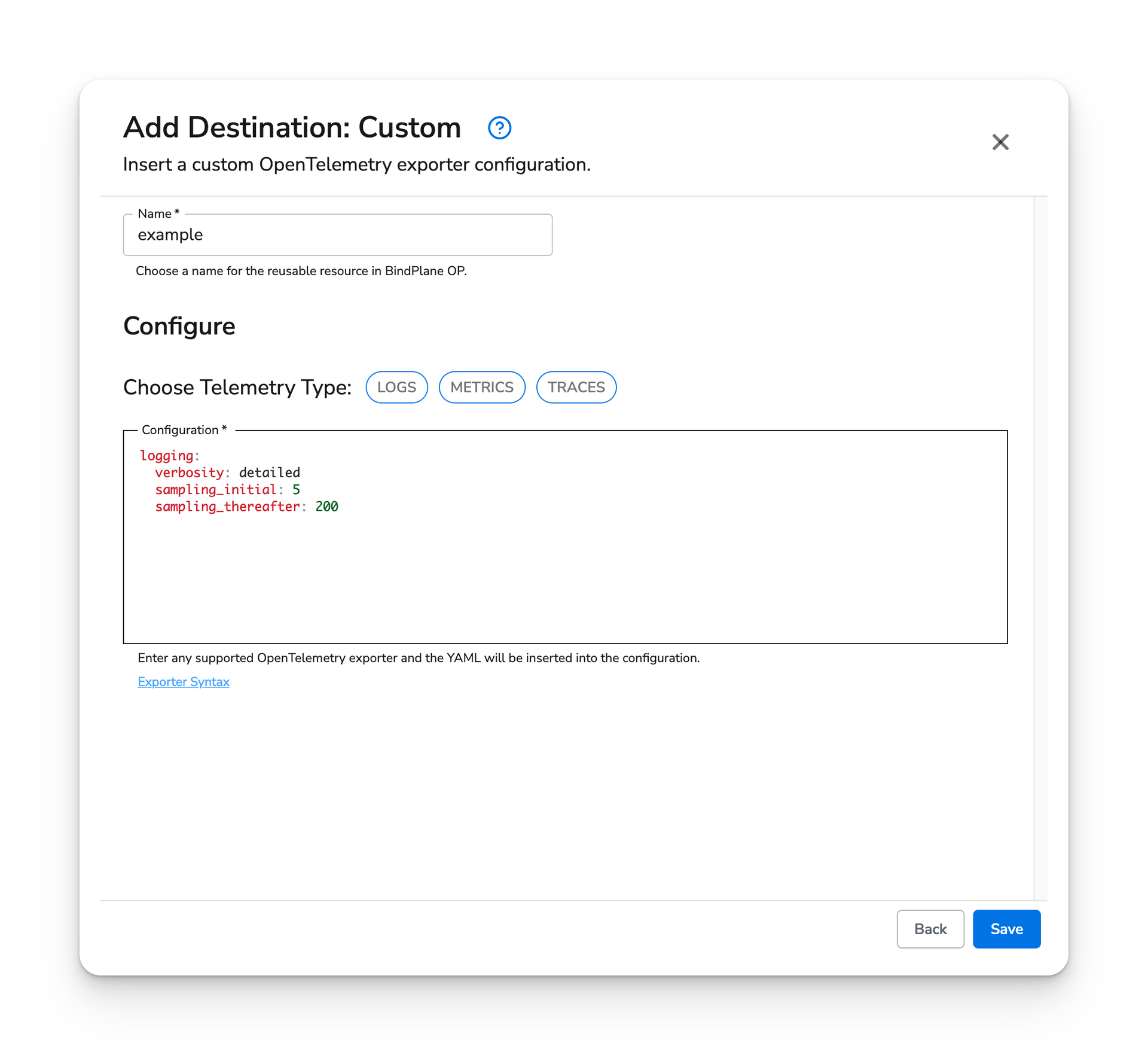 observIQ docs - Custom Destination Logging - image 1