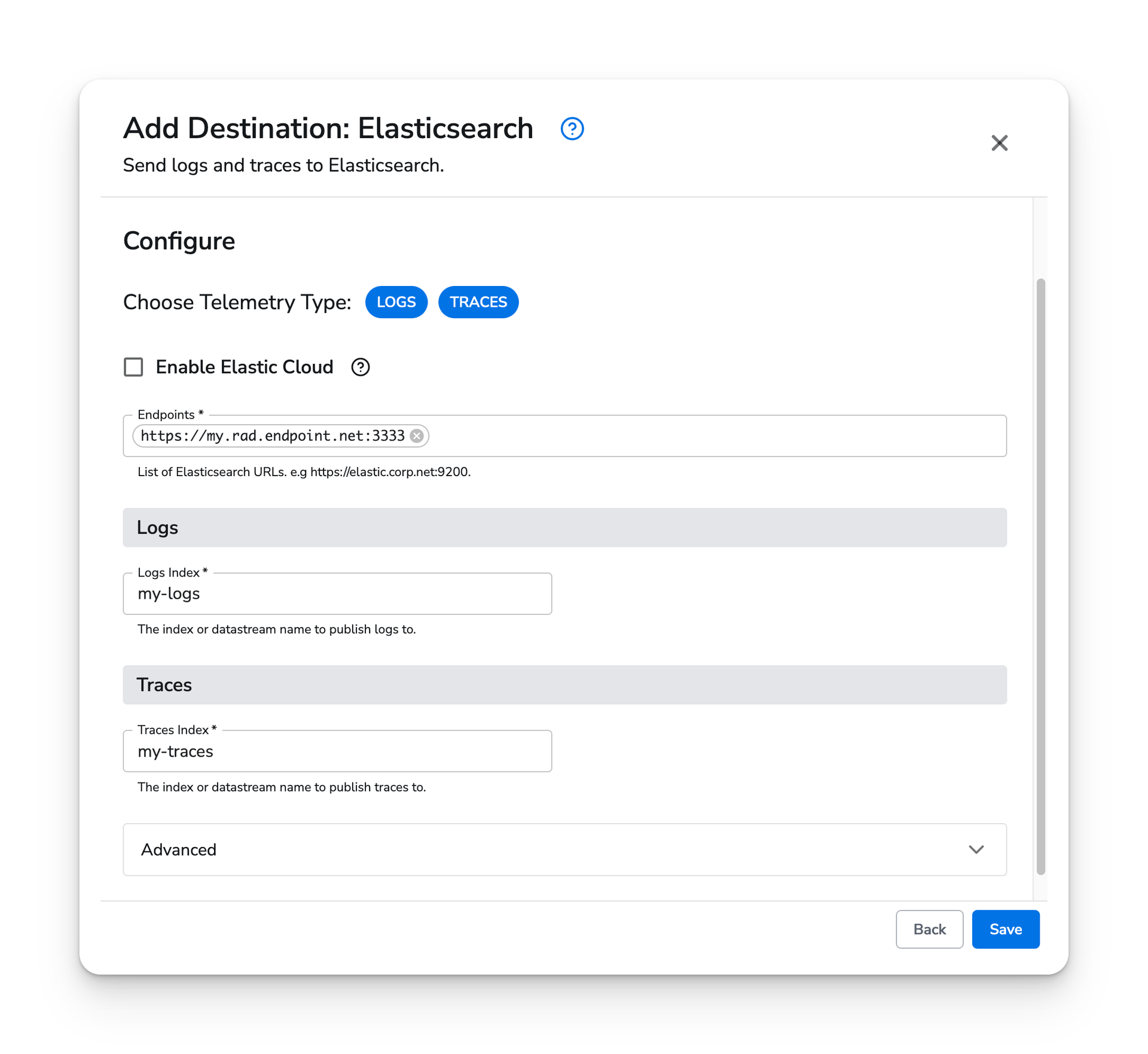 observIQ docs - Elasticsearch Destination - image 1