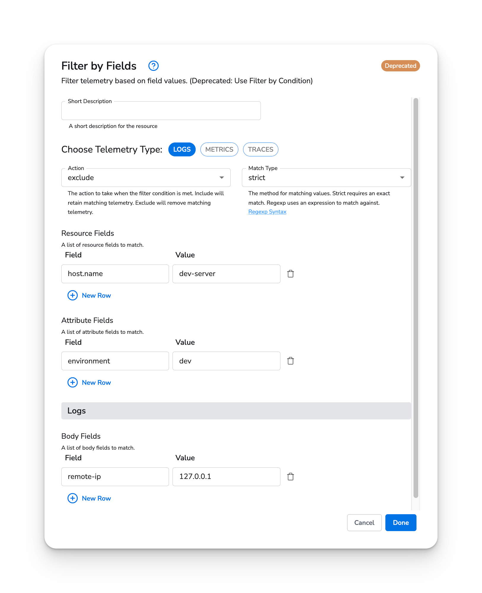 observIQ docs - Filter by Field - image 1