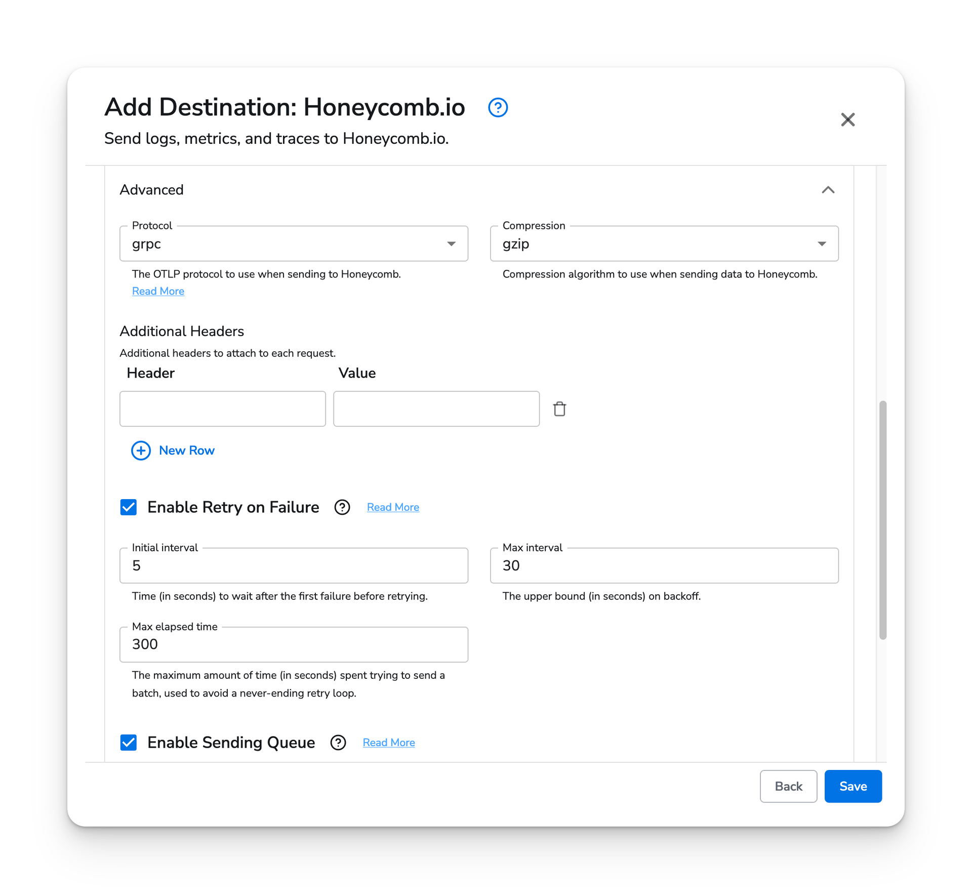 observIQ docs - Honeycomb Destination - image 2