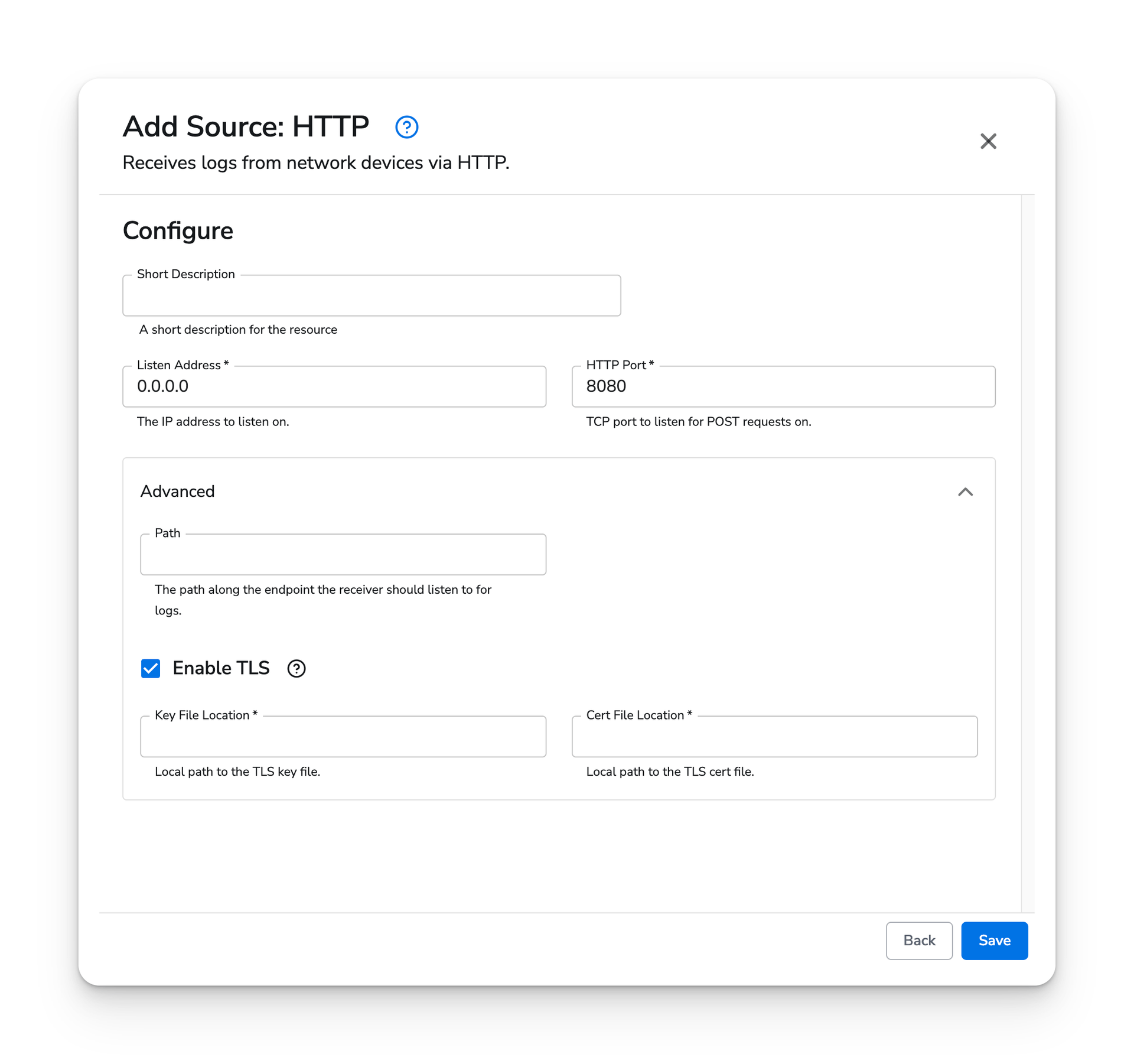 observIQ docs - HTTP Log Source - image 1