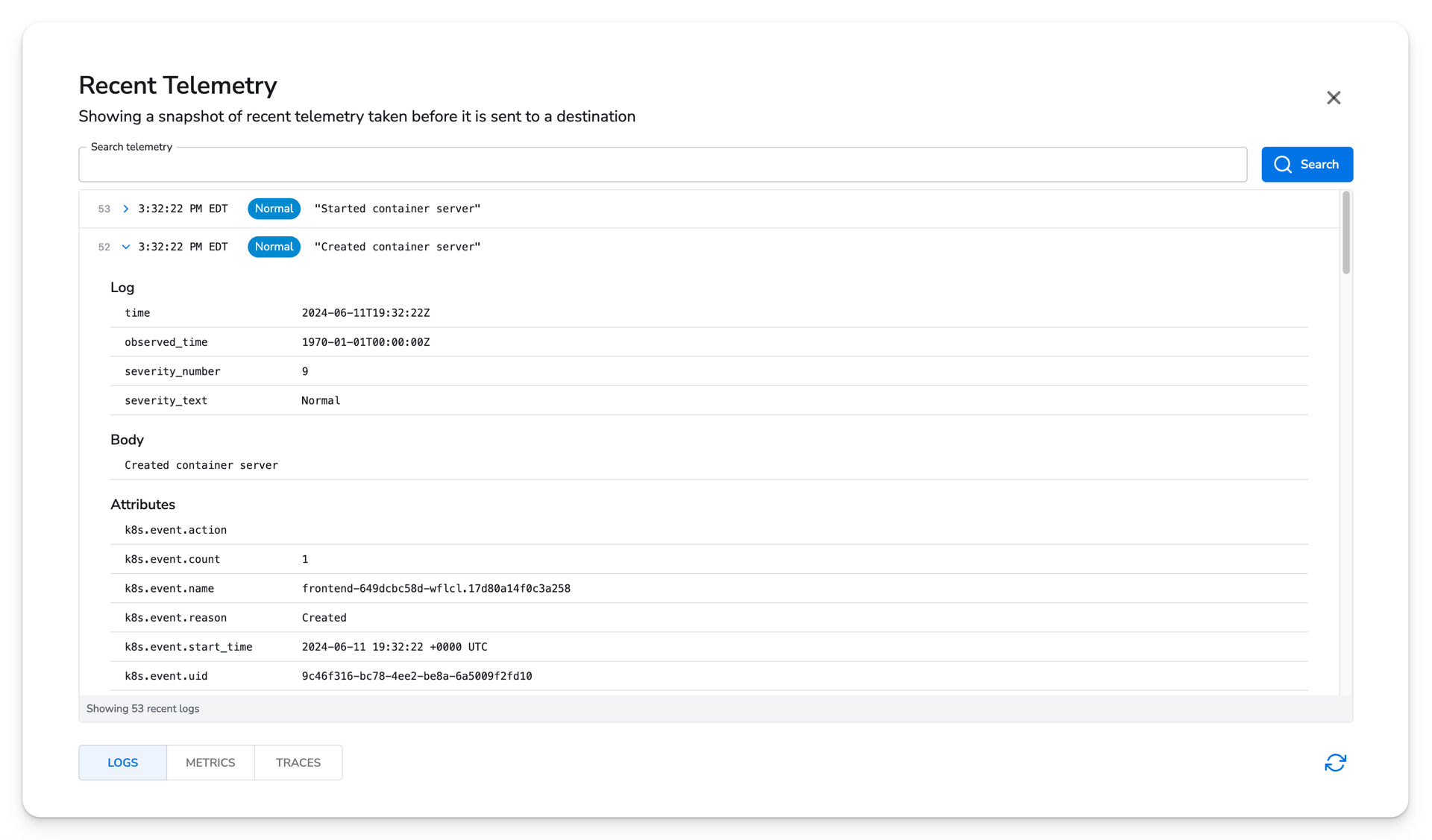 observIQ docs - Kubernetes Cluster Events - image 2