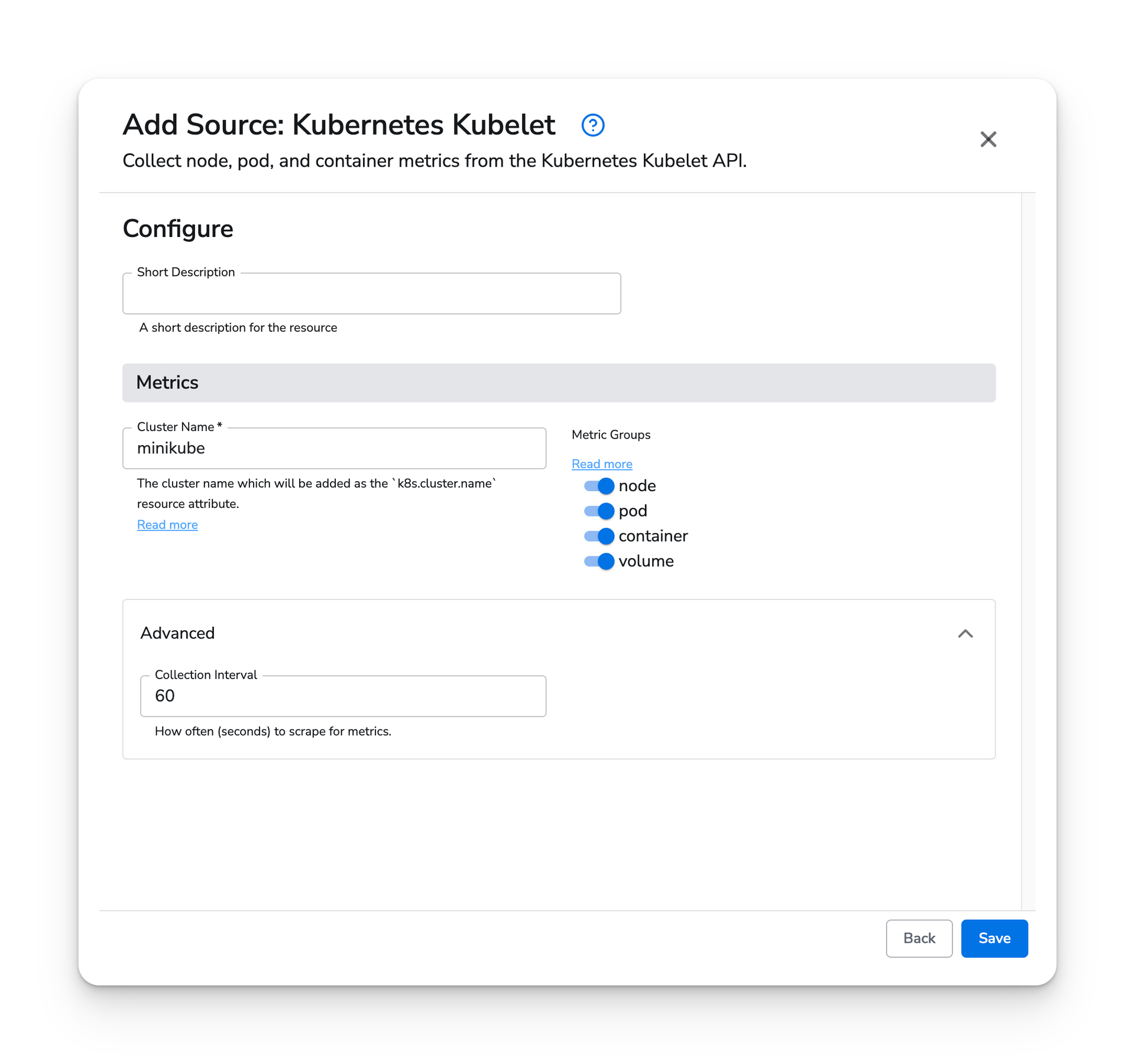 observIQ docs - Kubernetes Kubelet Metrics - image 1