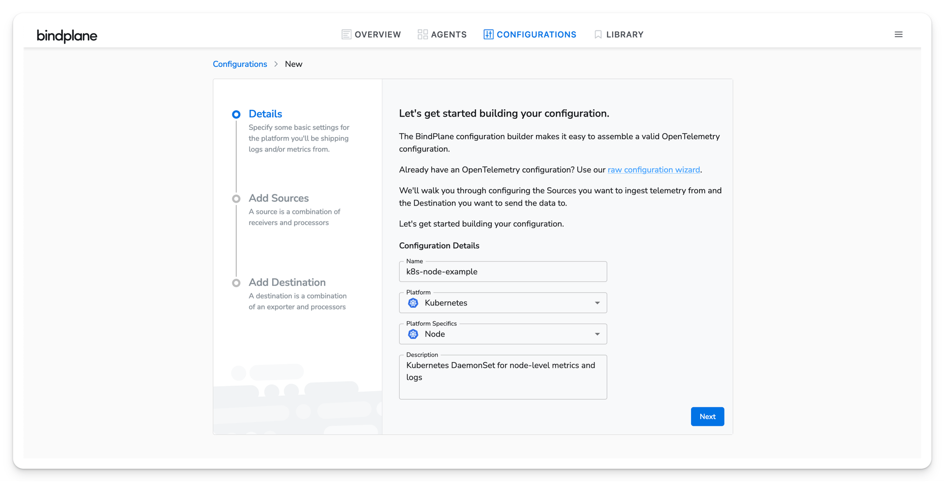 create node config