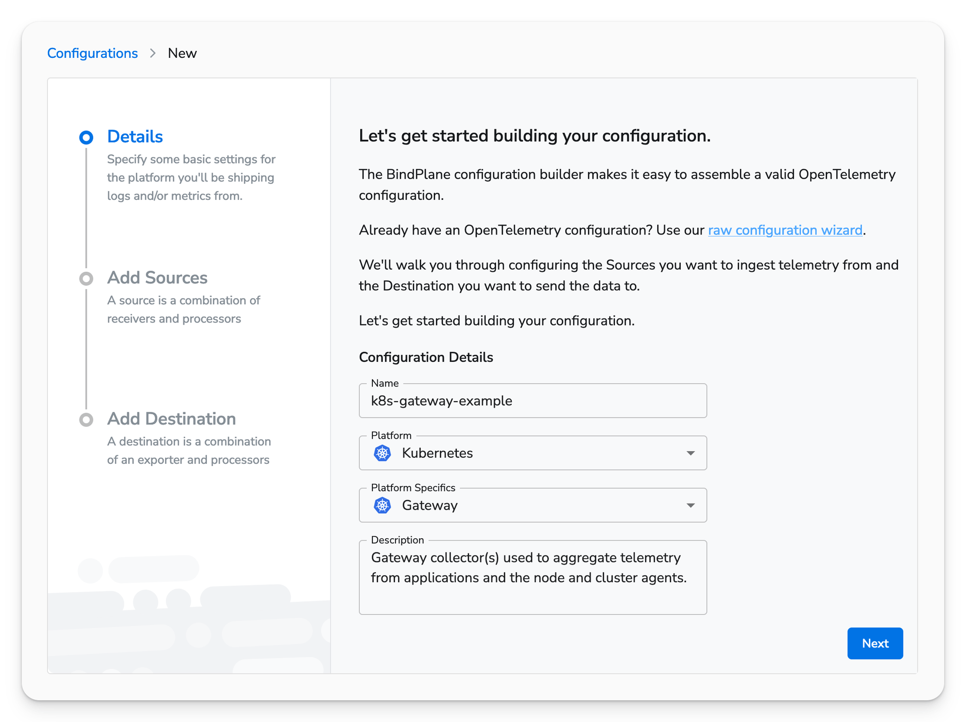 create gateway config