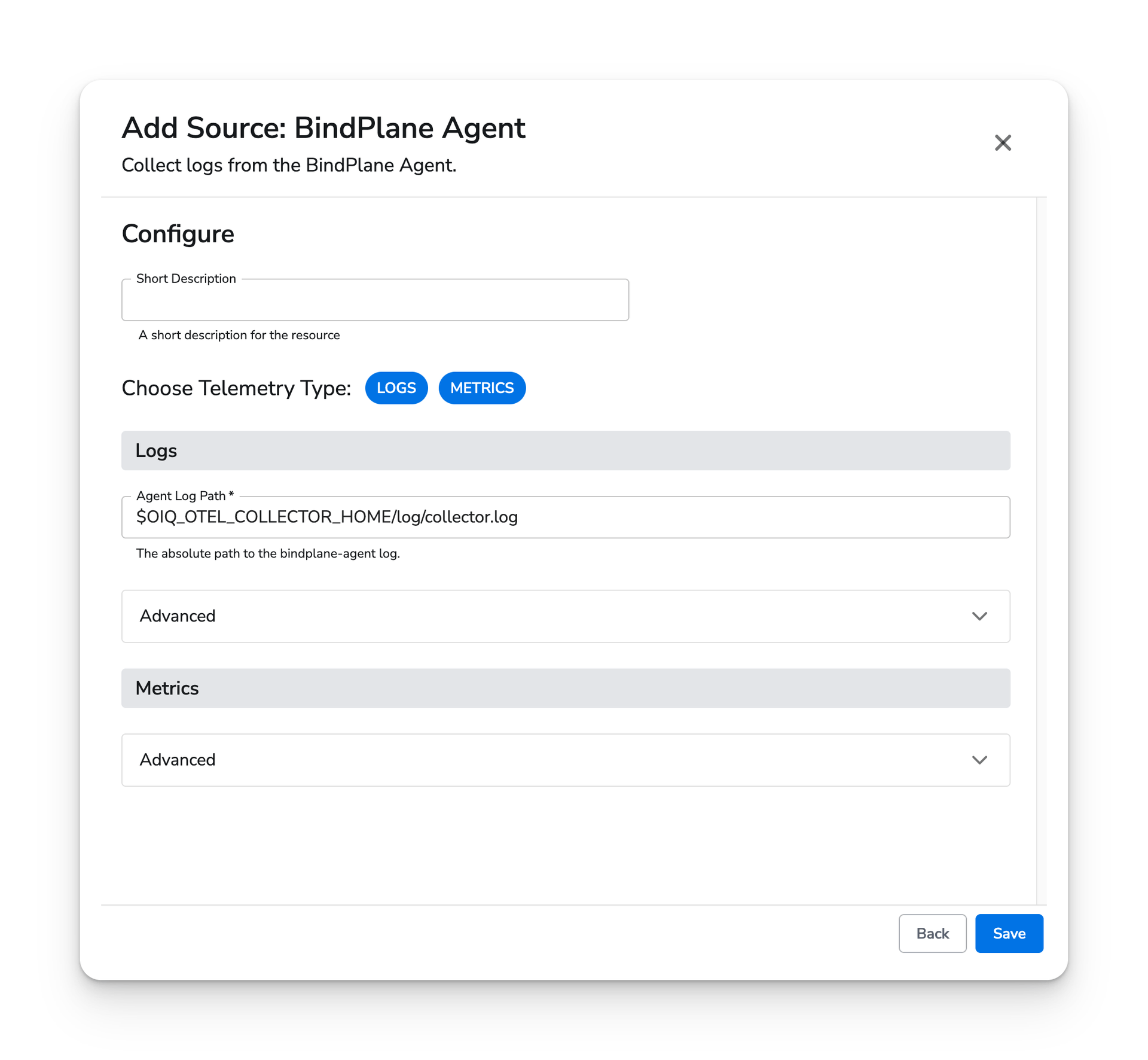 observIQ docs - Adding a Bindplane Collector source - image 2