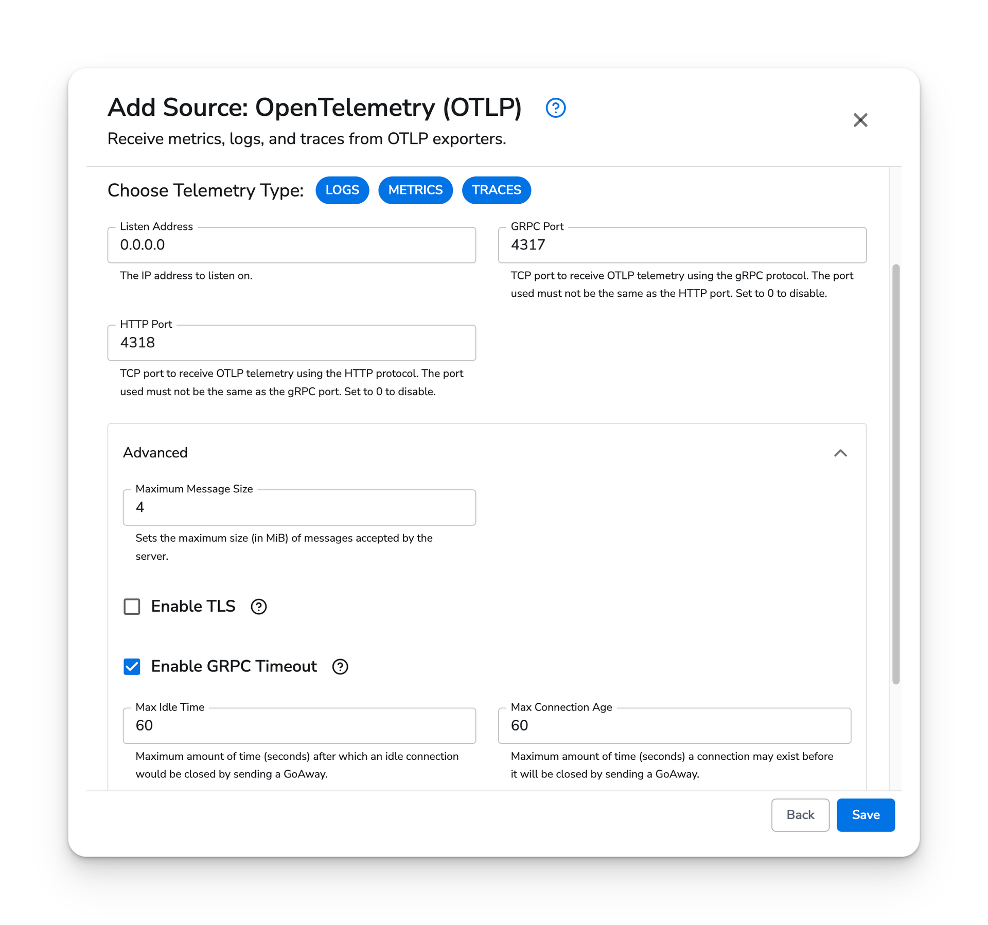 observIQ docs - OpenTelemetry (OTLP) - image 1