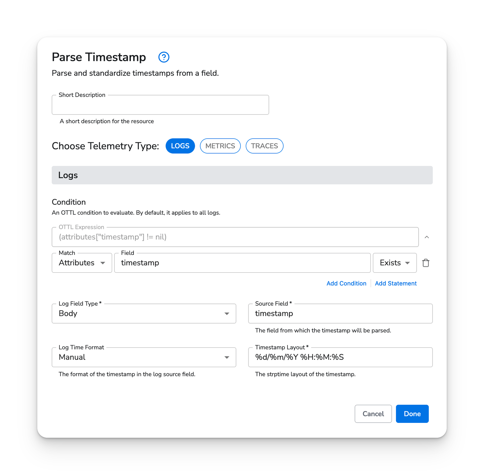 observIQ docs - Parse Timestamp - image 1