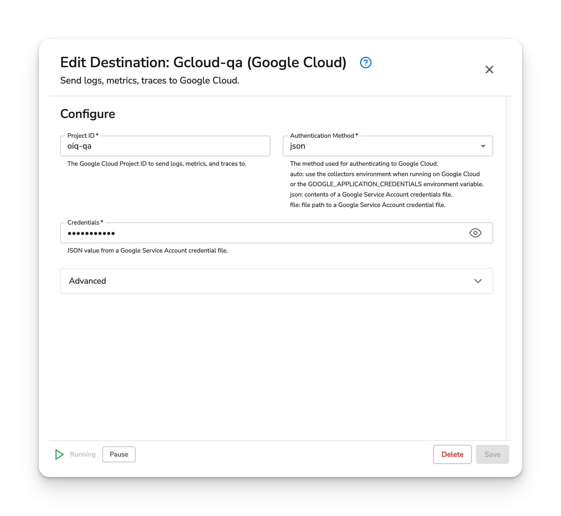 observIQ docs - Pausing Telemetry - image 3