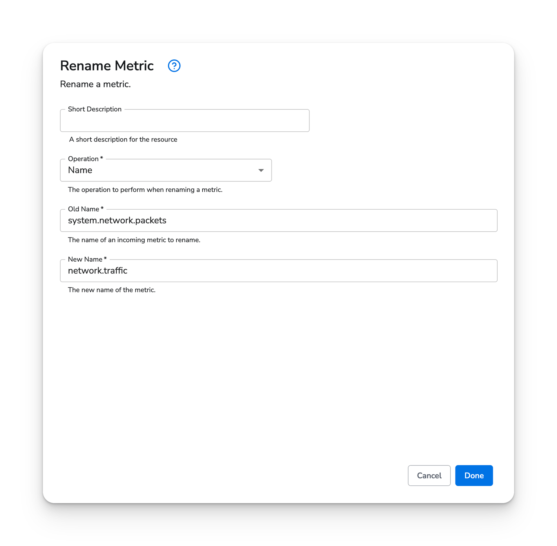 observIQ docs - Rename Metric - image 1