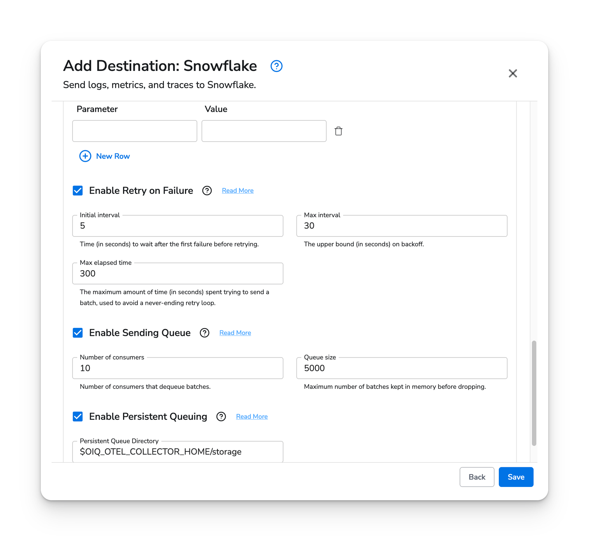 observIQ docs - Snowflake Destination - image 3