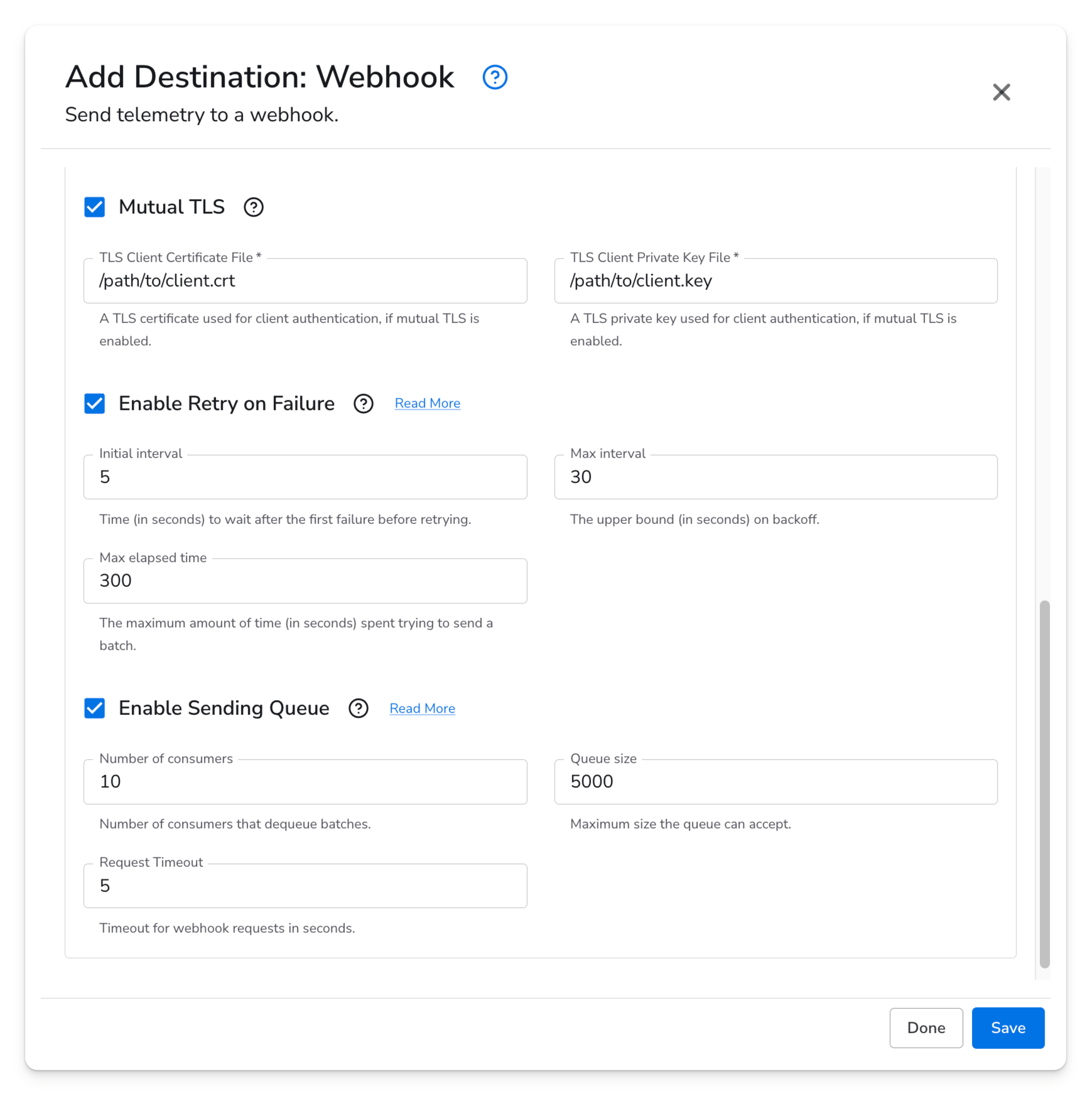 observIQ docs - Webhook Destination - image 2